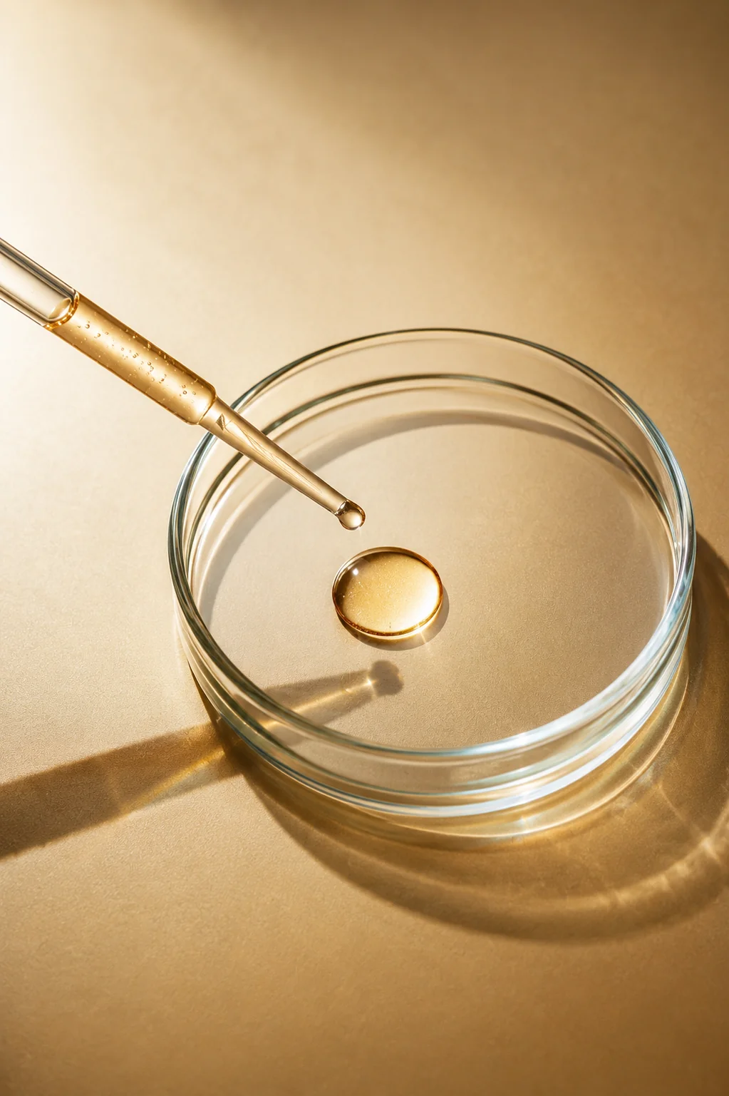 Research peptide compound in a laboratory dish